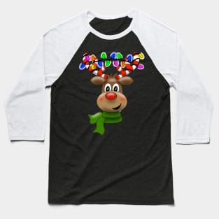 Candy Cane Reindeer Baseball T-Shirt